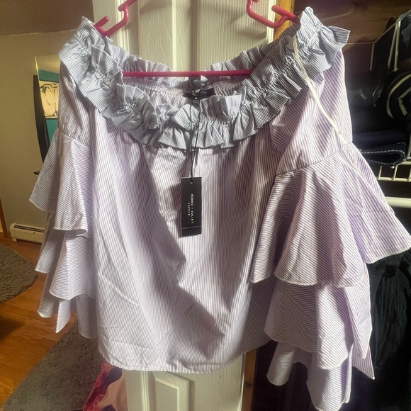 Lavender Ruffle Shirt - Picture 2 of 3
